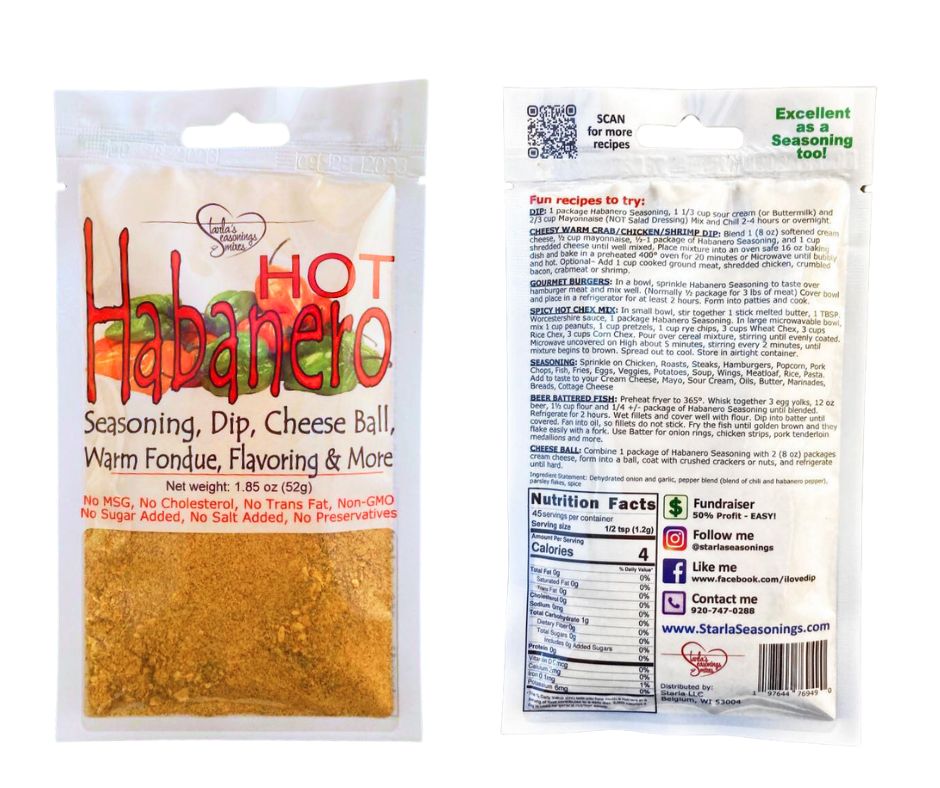 Habanero Seasoning Mix or Habanero Dip Mix