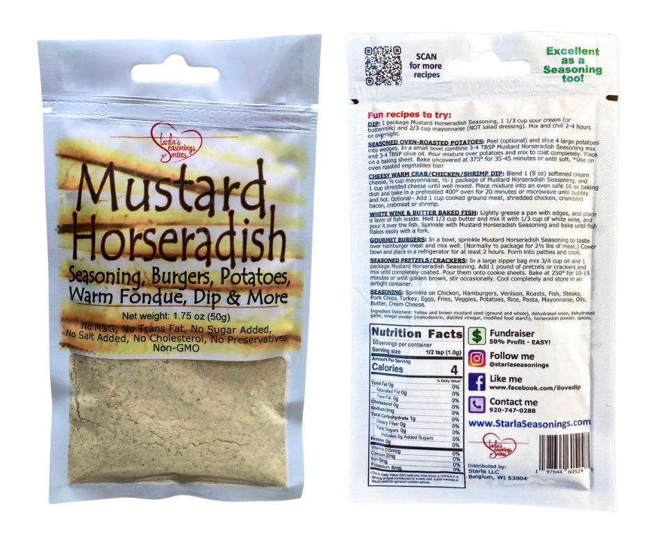 Mustard Horseradish Seasoning Mix or Mustard Horseradish Dip Mix