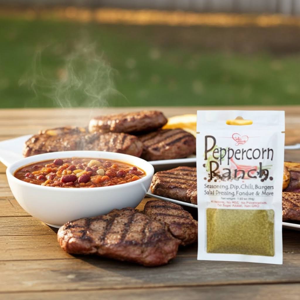 Peppercorn Ranch seasoning mix for chili, steaks and burgers