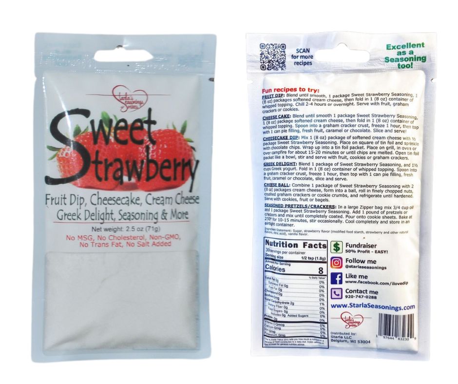 Sweet Strawberry Seasoning, Fruit Dip Mix or Sweet Strawberry Cheesecake Mix