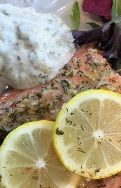 Seasoned Baked Crusted Salmon