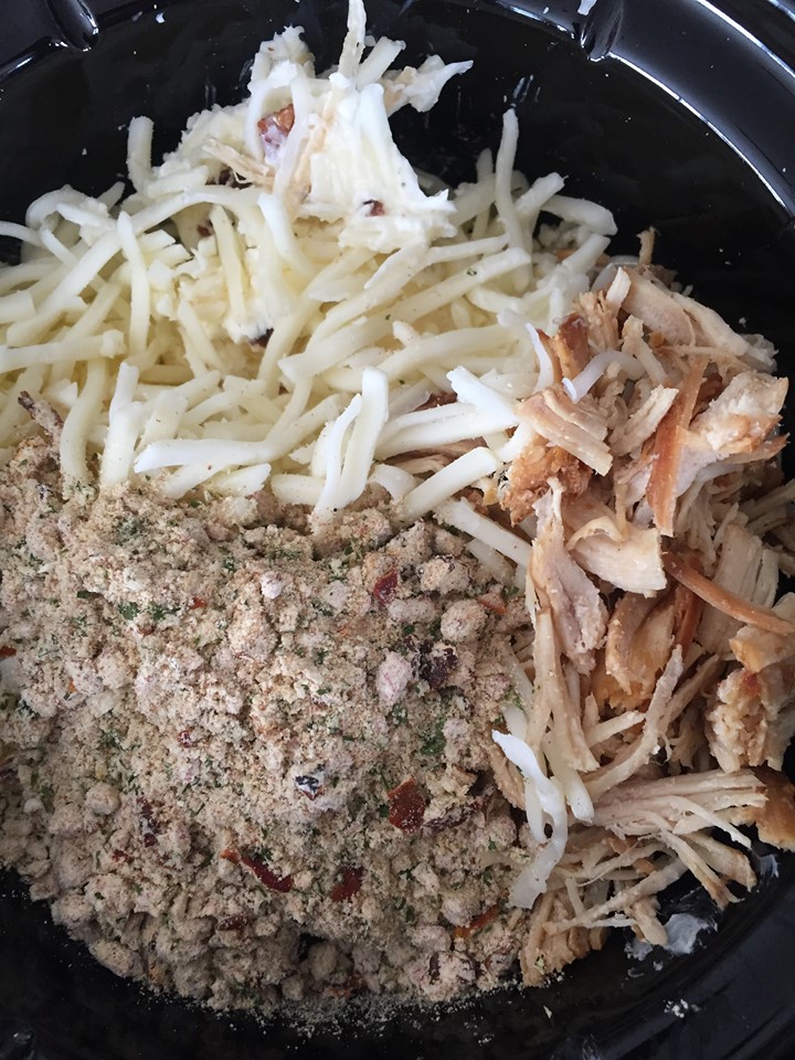 Warm Cheesy Chicken or crab dip