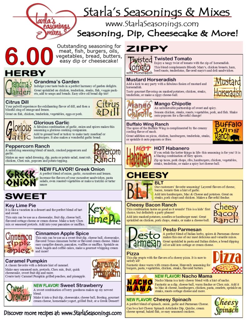Easy High Profit Seasoning Mix and Dip Mix Fundraiser