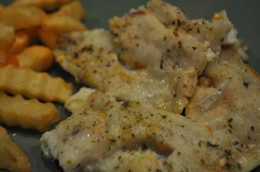 White wine and butter seasoned fish