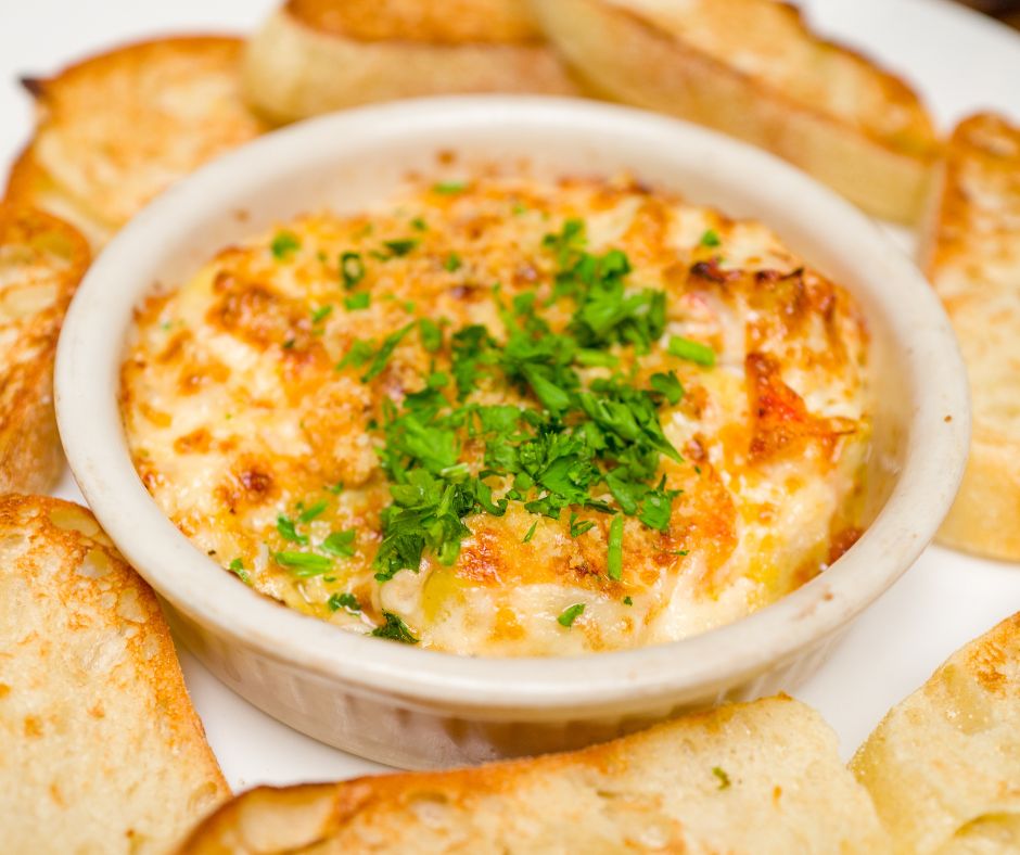 Warm Cheesy Crab or Chicken Dip