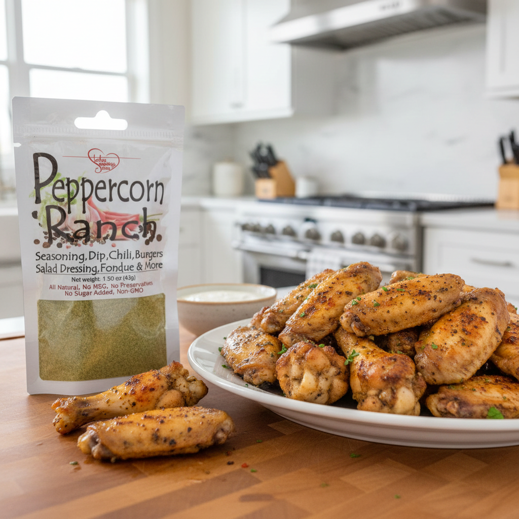 Peppercorn Ranch seasoned chicken wings