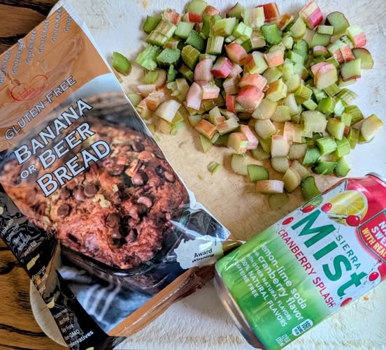 Gluten Free Banana Rhubarb bread mix