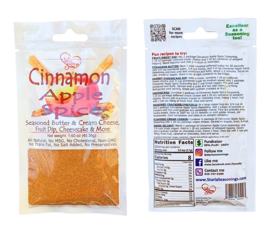 Cinnamon Apple Spice Cheesecake Mix, Seasoning or Fruit Dip Mix